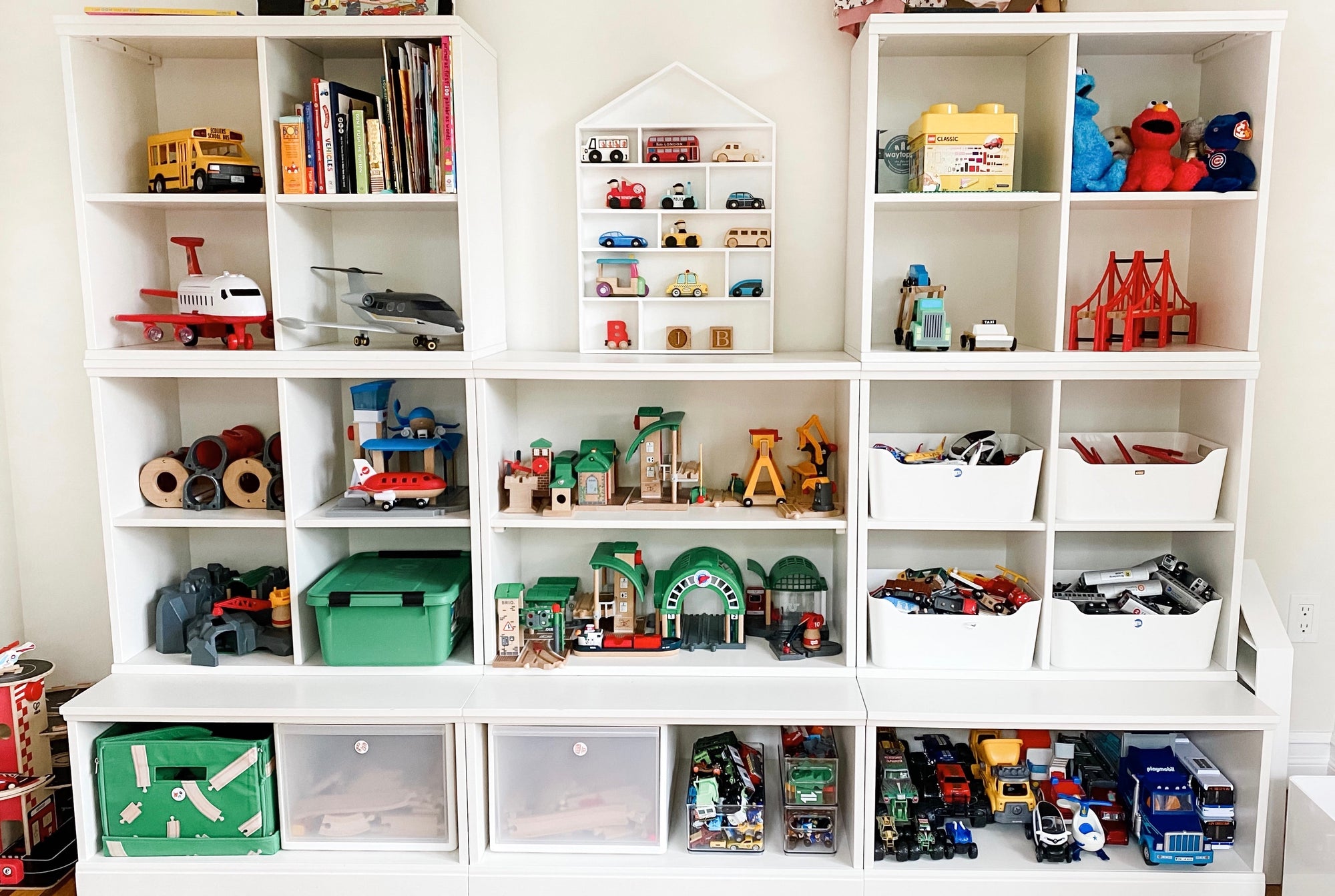 
          
            Toy Storage Solution for Small Spaces. White Cube Storage System for toys, blocks, cars, and trucks.
          
        