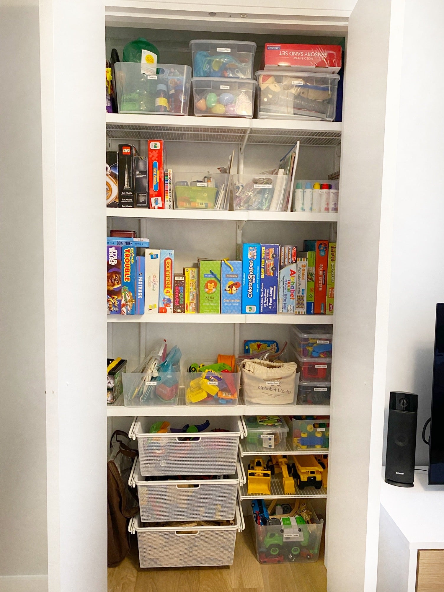 Playroom Closet Organization | tidyspot
